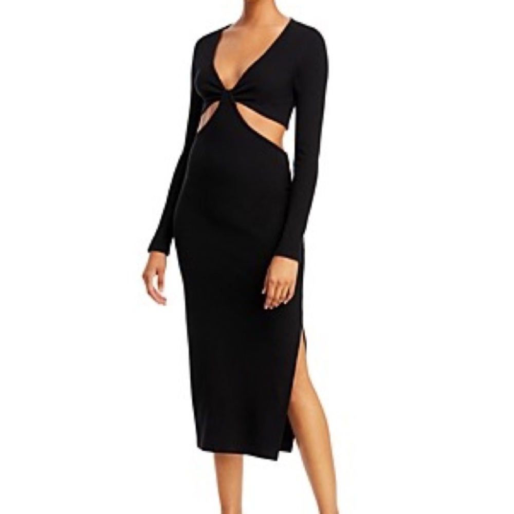 Black Fore Ribbed Cutout dress size Large